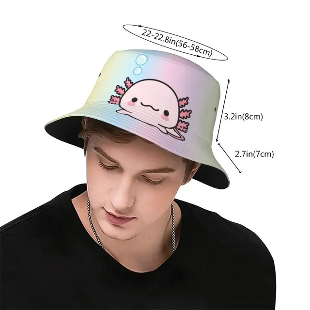 Cartoon Axolotl Fisherman Hats Men Women Kawaii Cute Animal Winter