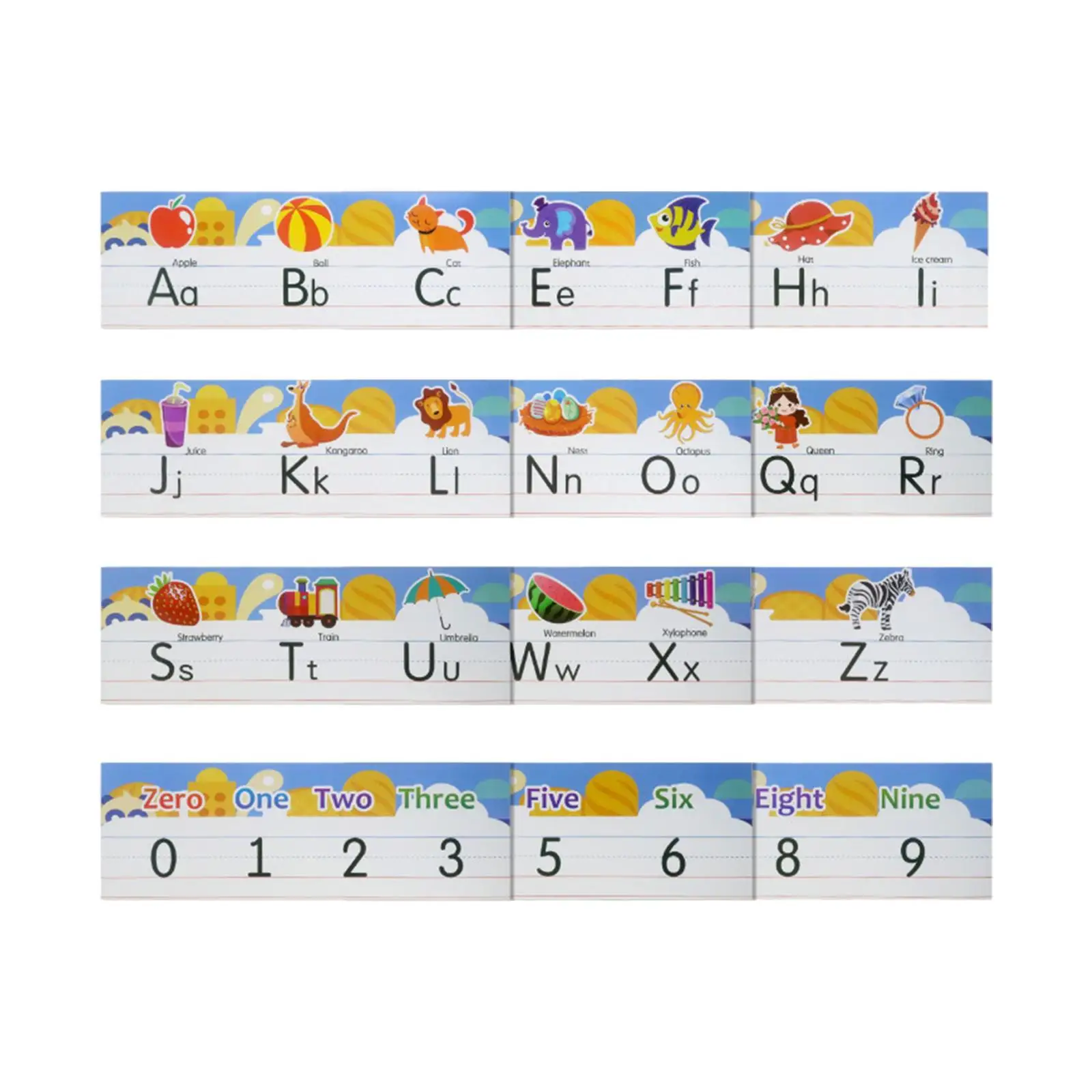 Numbers Bulletin Board 0-10 Alphabet Number Sticker for Kids Learning