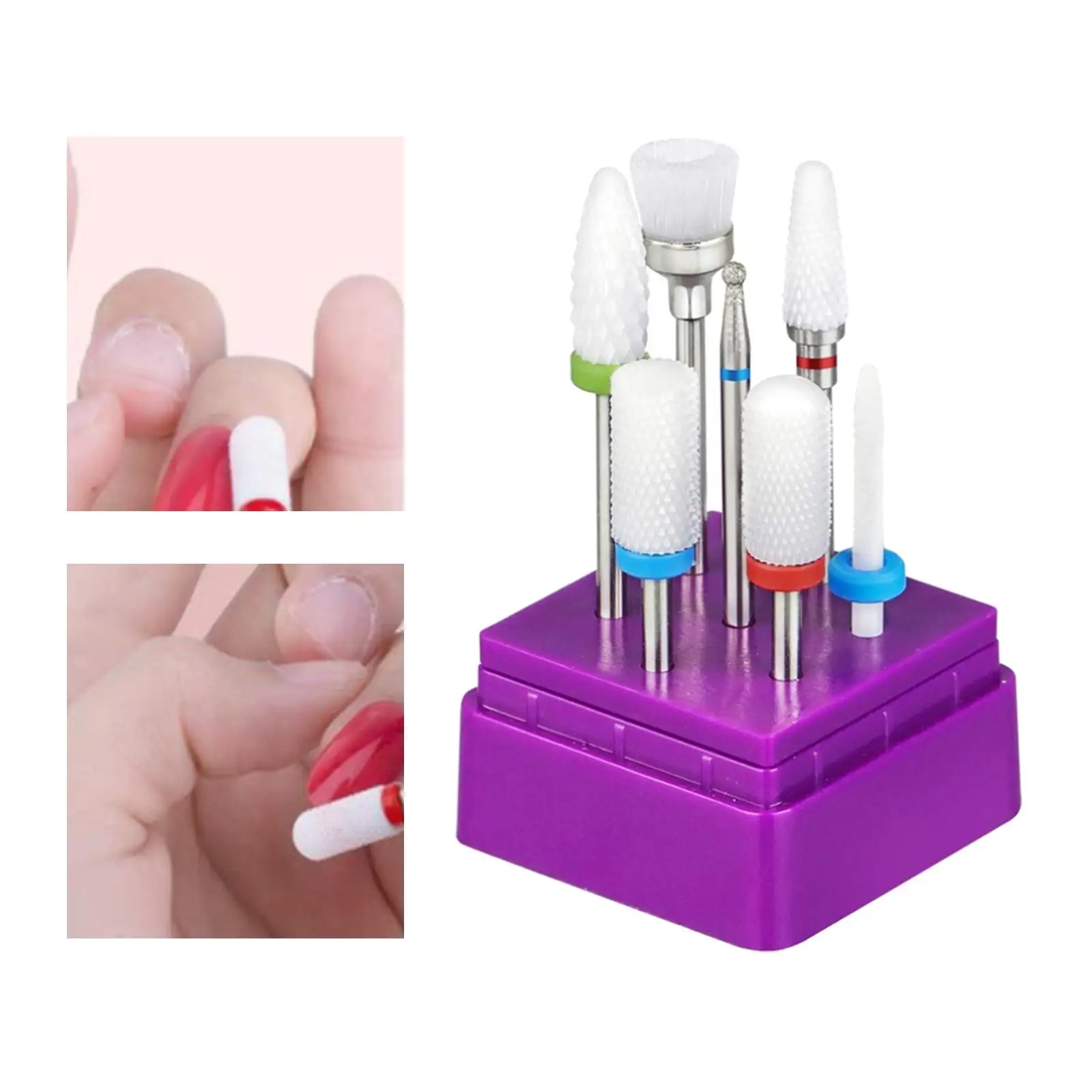 7 Pieces Ceramic  Bits Hand Tool for Manicure  Removing  Calluses Remove Accessory File Grinding Heads 3/32