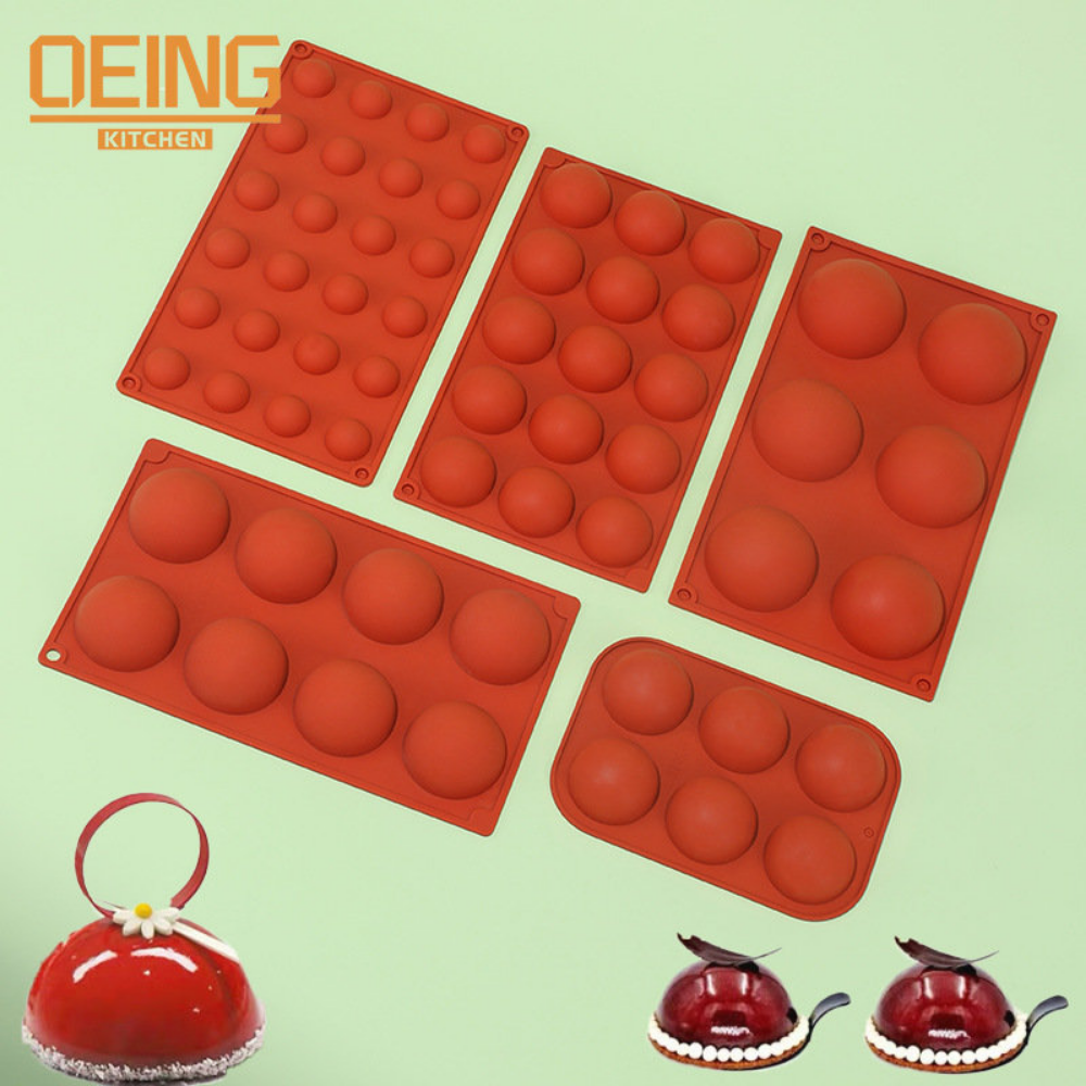 3D Ball Runde Halbkugel Silikonformen für DIY Backen Pudding Mousse Schokolade Kuchen Form Küche Zubehör Werkzeuge – Detail 1