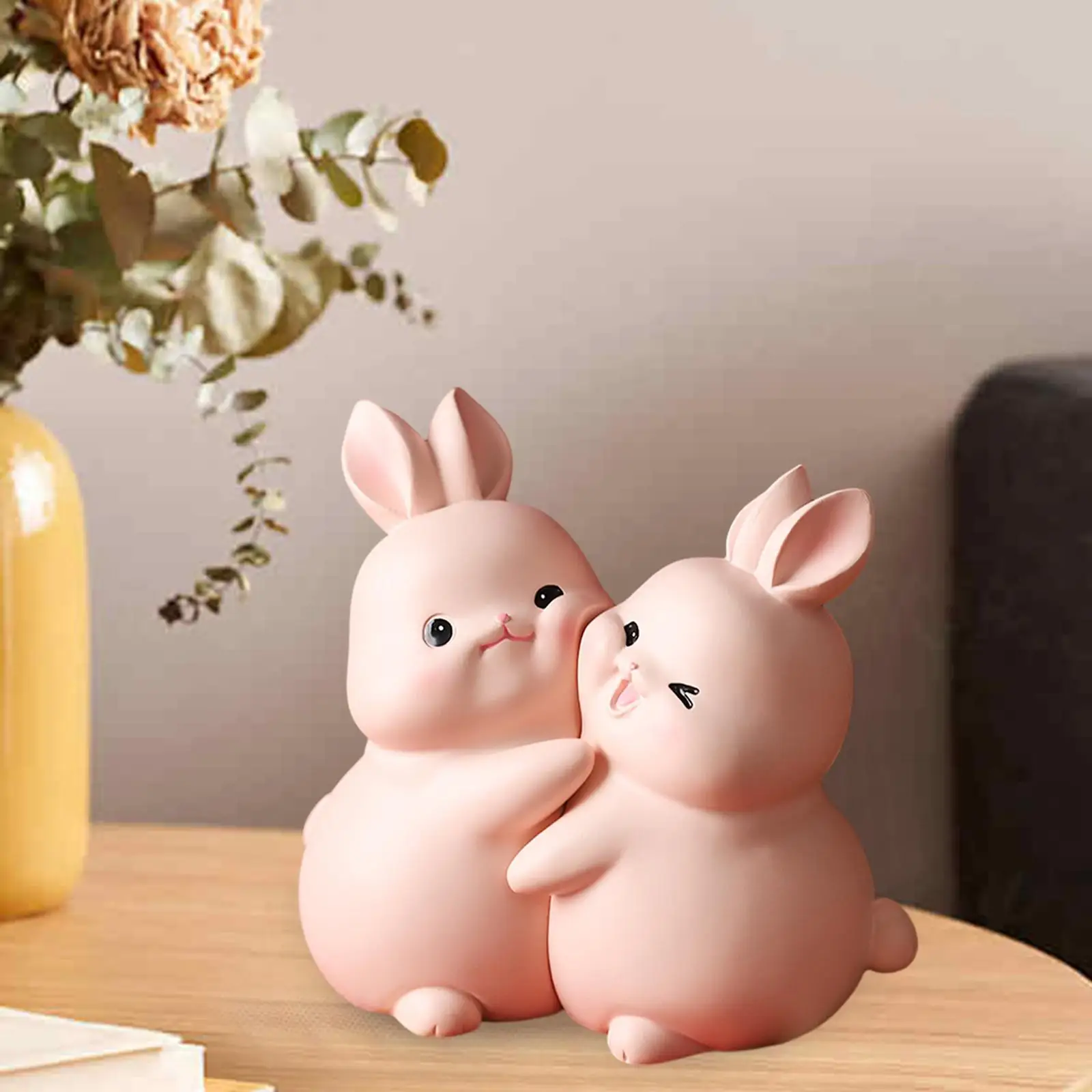 Rabbit Bookends Resin Figurines Modern Statues Bunny Book Ends Book Ends to Hold Books for Shelves Cabinet Kids Rooms Desk Decor