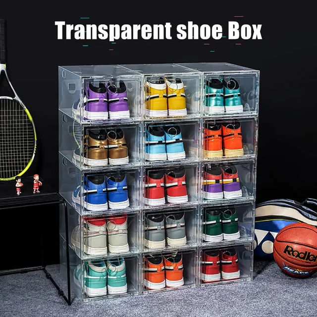 SEE SRPING XX-Large 12 Pack Shoe Storage Box, Clear Plastic Stackable Shoe  Organizer for Closet - AliExpress