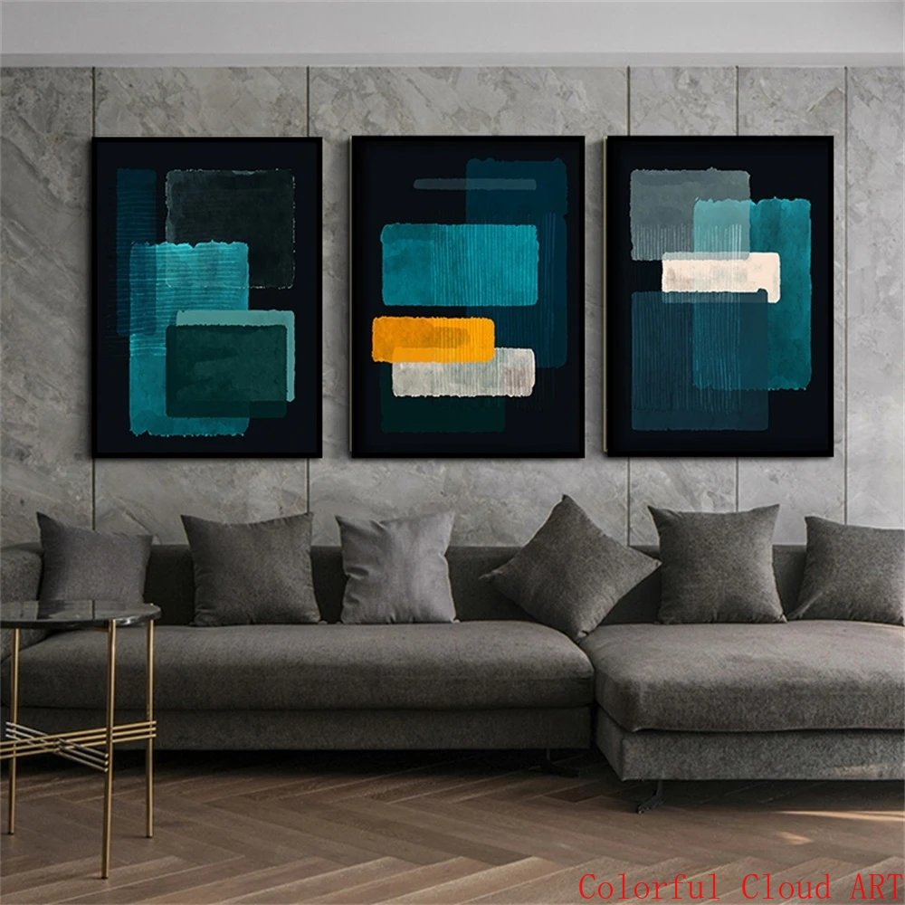 Mark Rothko Poster Classic Abstract Works Orange Red Yellow Blue Canvas Painting Wall Art Picture for Living Room Home Decor