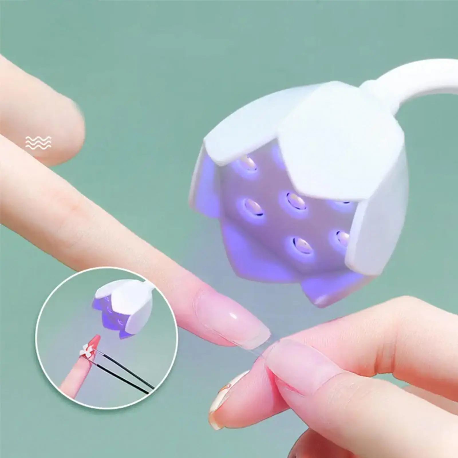 Portable Mini LED Nail Lamp 360 Degree Adjustable Gooseneck for Nail Art