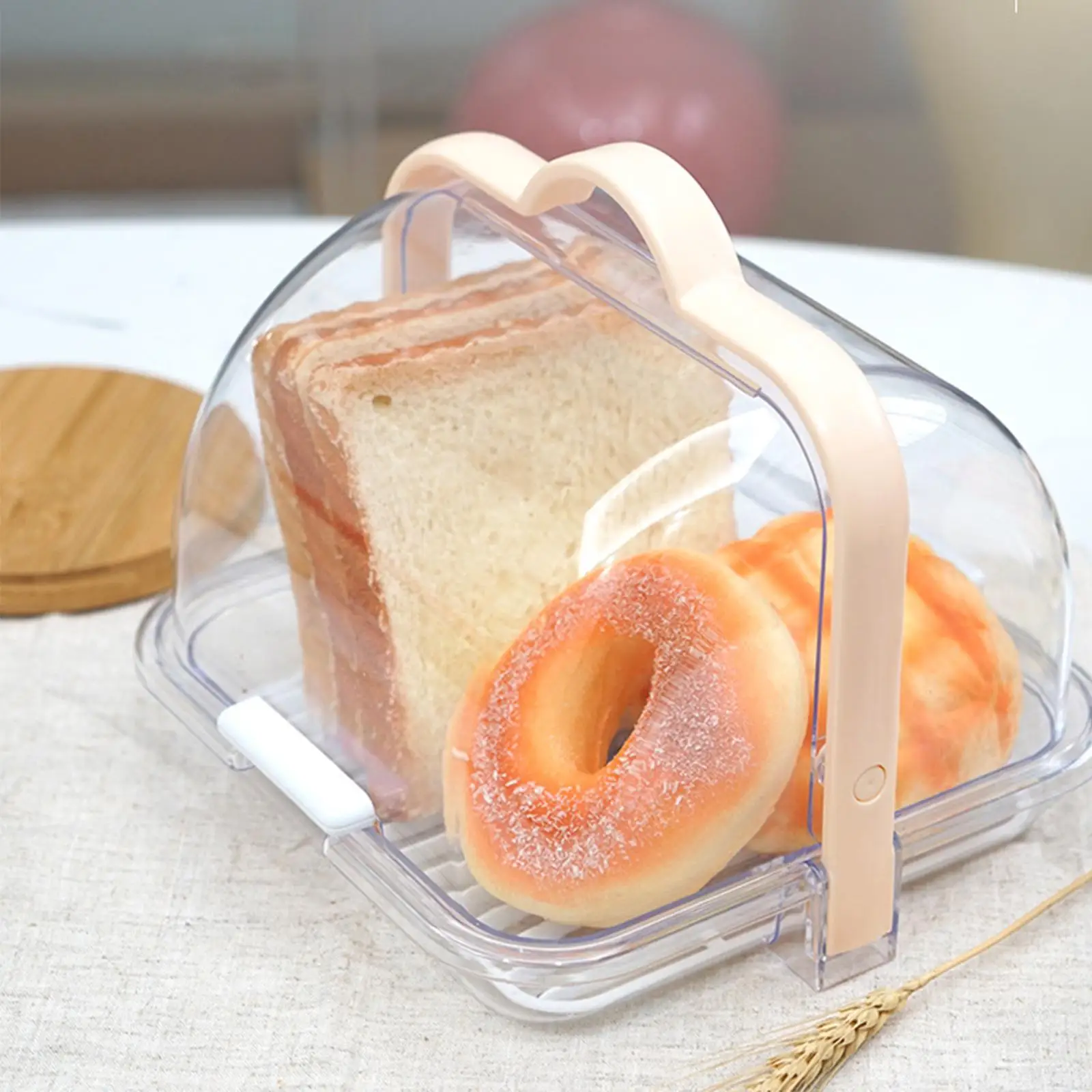 Cake Holder Tart Cookie Dustproof L8.39``xw8.39``xh7.09`` Cake Storage Container for Fruits Picnic Party Kitchen Vegetables