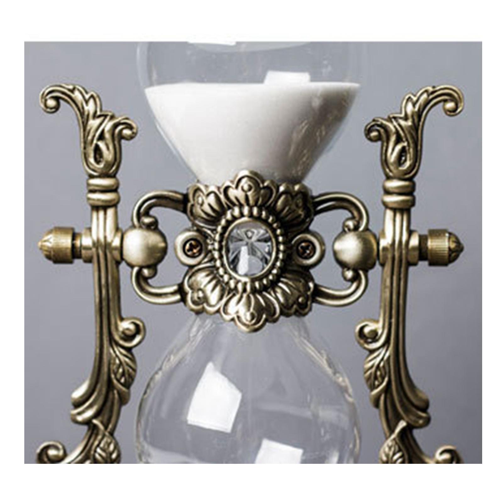 Description Picture 2 of itemEurope Retro Hourglass Sandglass 30 Min Decoration Flower Decorative Sand Clock for Desk