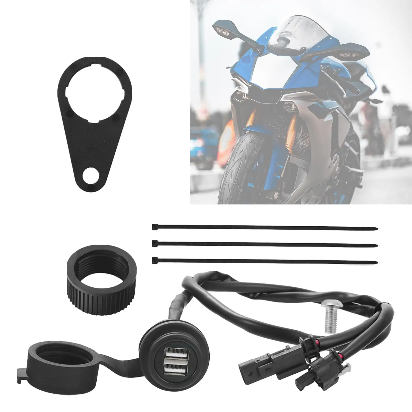 Charging Port Plug Base Motorcycle Dual USB Charger Kit for BMW F700GS