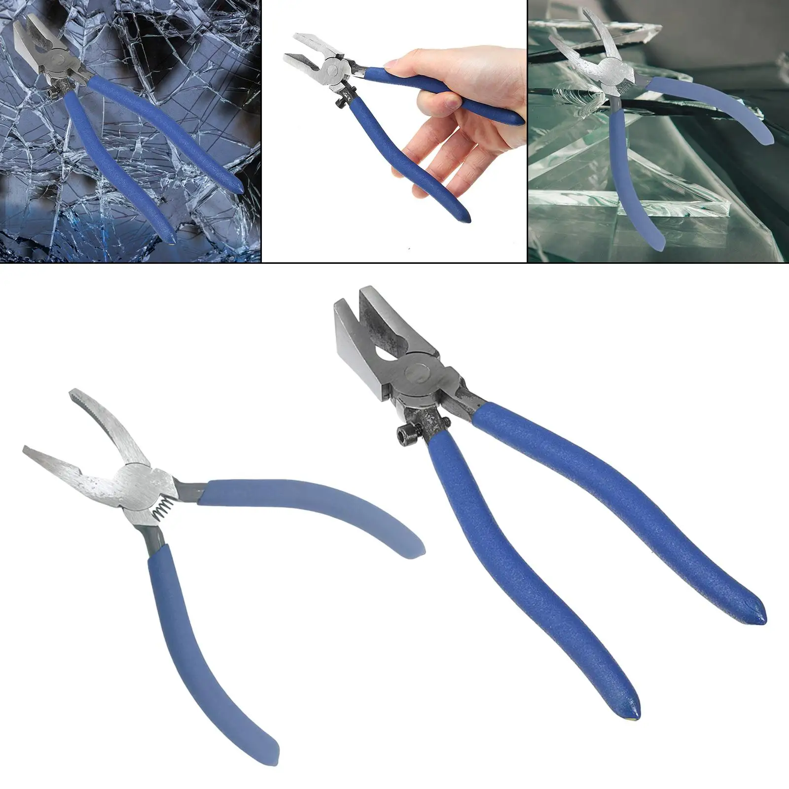 Carbon Steel Key Fob Plier, Breaking Trimming Tool flat Glass Running Pliers with Curved Jaws, for Mosaics Hardware Install