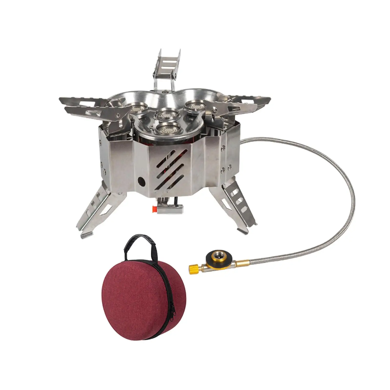 Camping Gas Stove with Piezo Ignition Ultralight Cooker Gear for Hiking