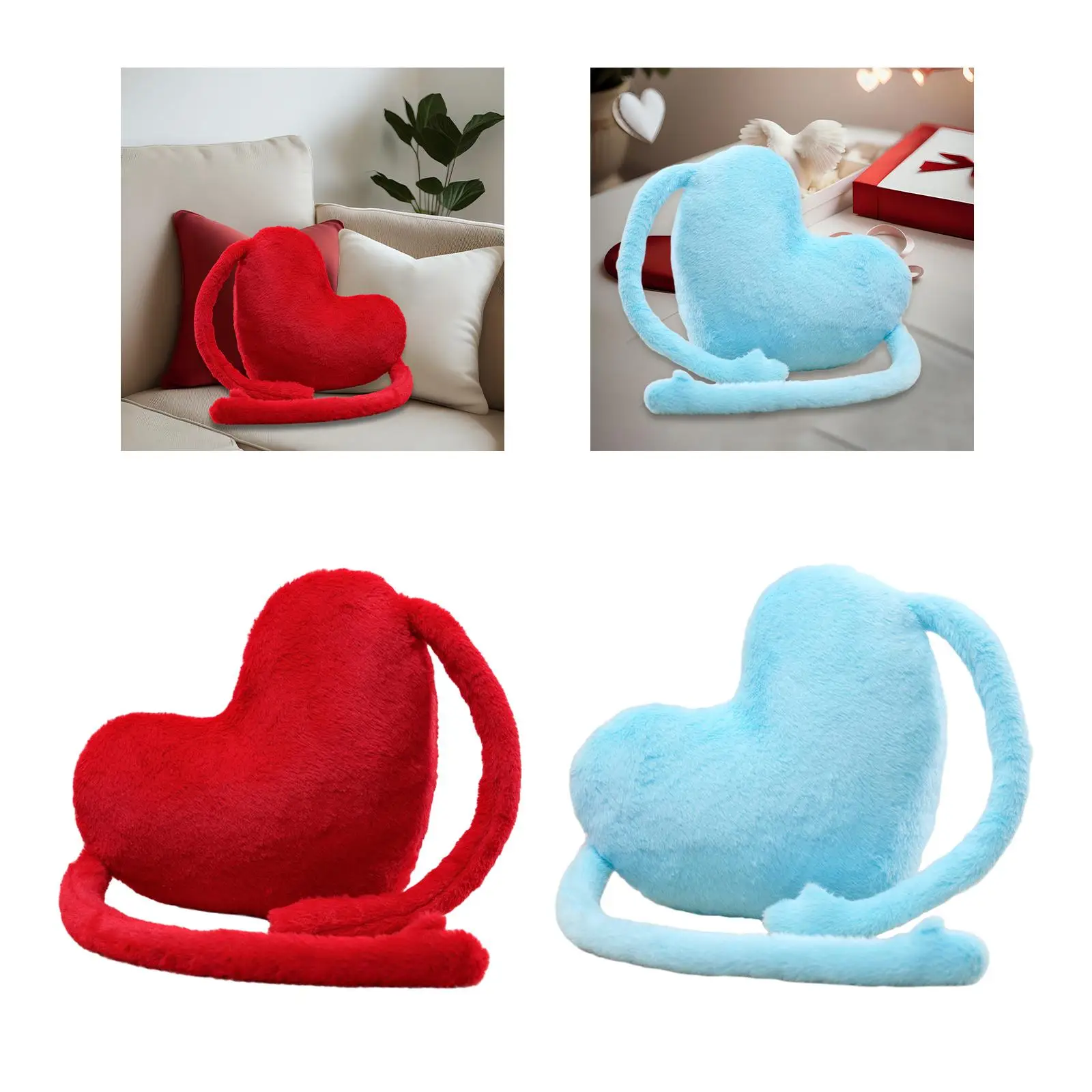 Heart Pillow Romantic Plush Valentines Day Decoration Throw Pillow Valentine Pillow for Outdoor Home Indoor Car Family Members
