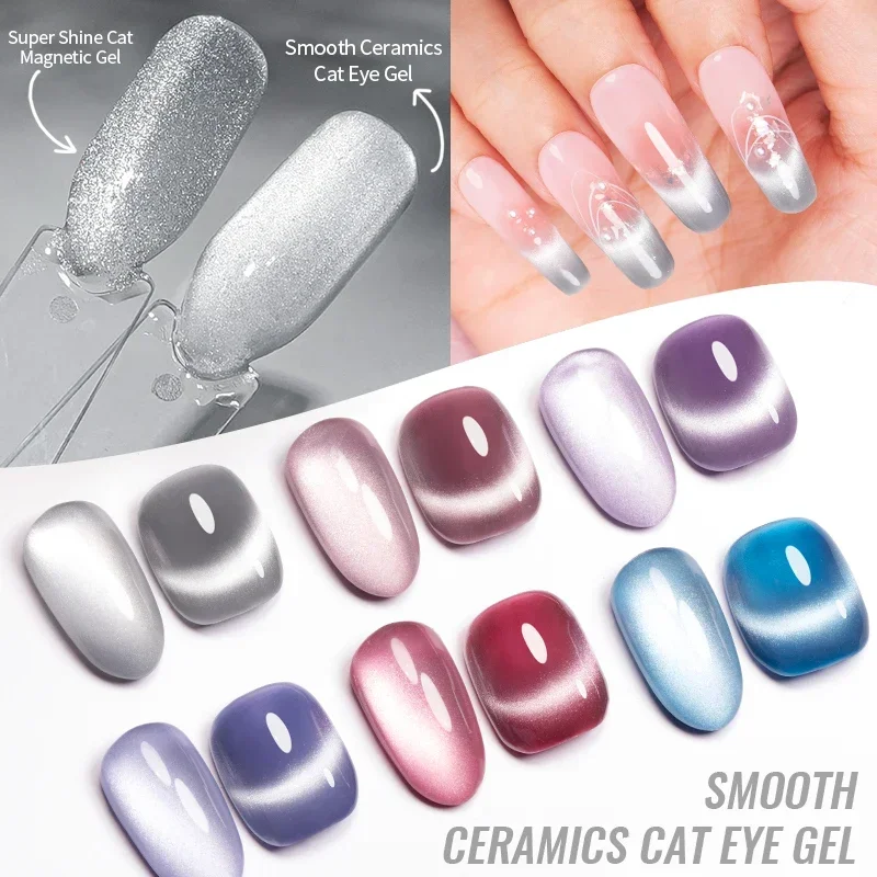 Best of Smooth Ceramics Cat Magnetic Gel Nail Polish Sparkling Silver Moonlight Cat Eye Effect Soak Off Semi-Permanent Nail Art Varnish Reviews & Tips