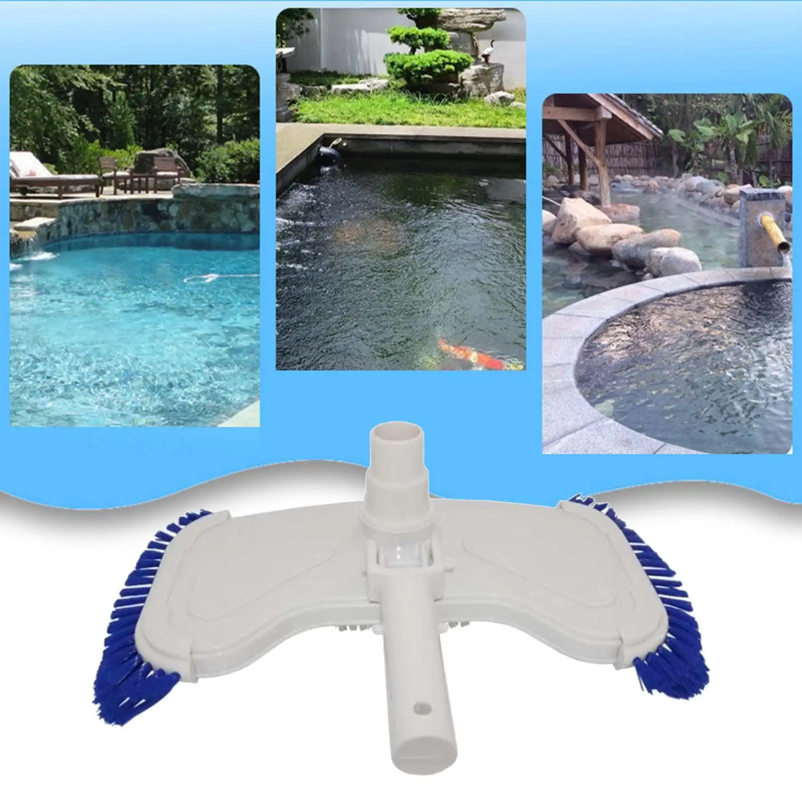 Swimming Pool Vacuum Head with Brush Accessories Flexible Deeply Cleaning 14