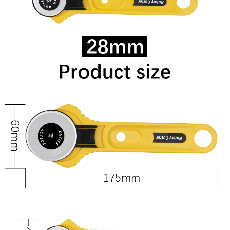 Description Picture 6 of item28/45mm Circular Rotary Cutter Knife Safety Blade Patchwork Piecing Sewing Quilting Fabric Cutting Leathercraft Tool