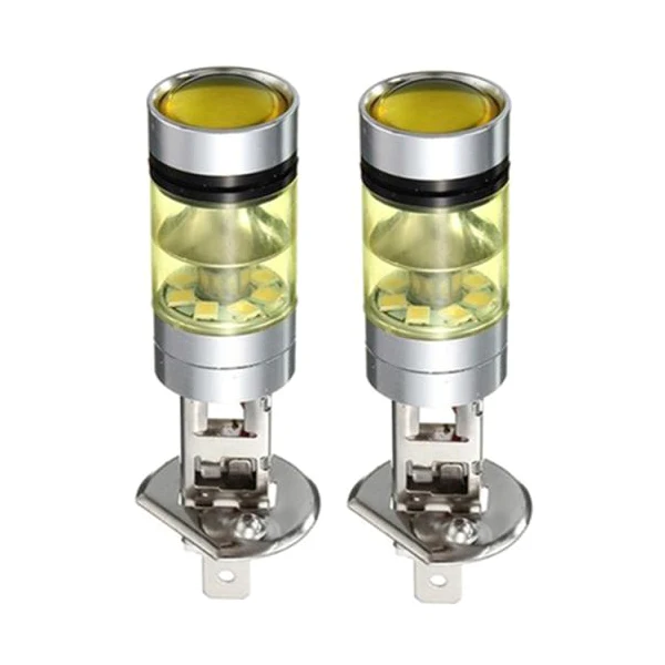 2x Replacement H1  LED YELLOW SMD Projector Fog Driving DRL Light Bulbs