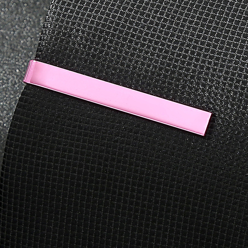 4cm Krawatten klammer für Männer einfache Metall bunte praktische Krawatten verschluss nadel – Detail 2