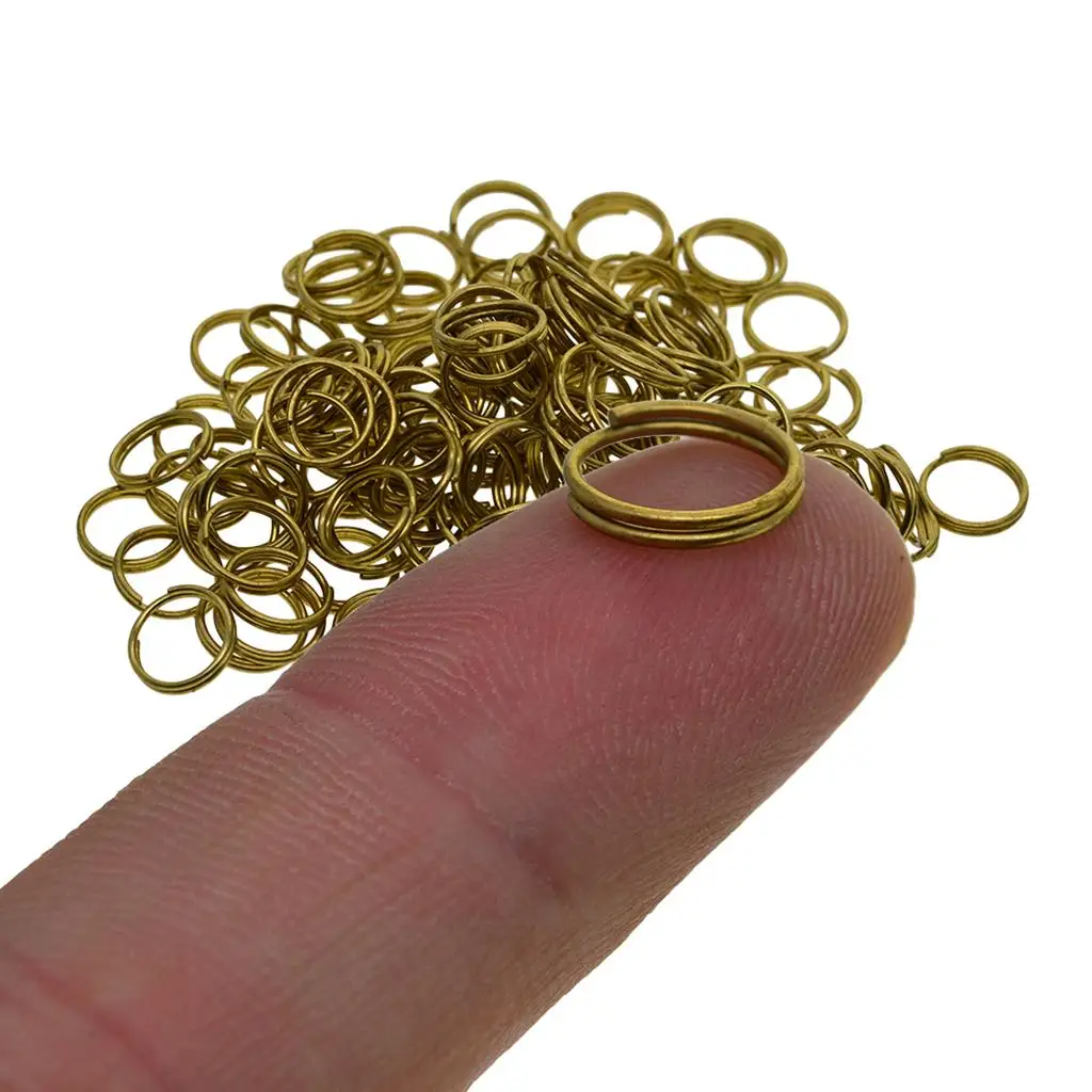 50x Split Brass Rings Small Key Chains Loose Rings Key Chains for