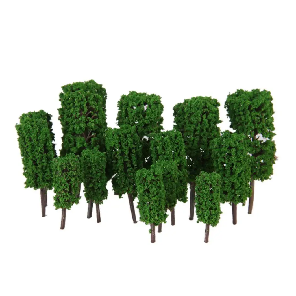50pcs Landscape Trees 3.5CM 1:300 Z Model Train Street Layout Garden Scenery