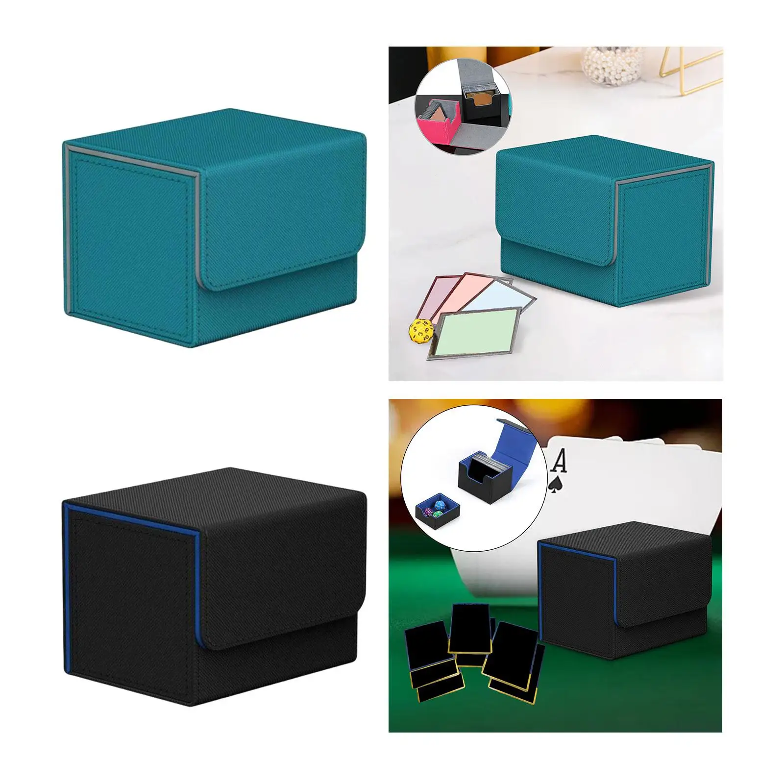 2 pieces Card Deck Box Game Card Storage Collectible Container Gathering Card Toy Organizer for Card