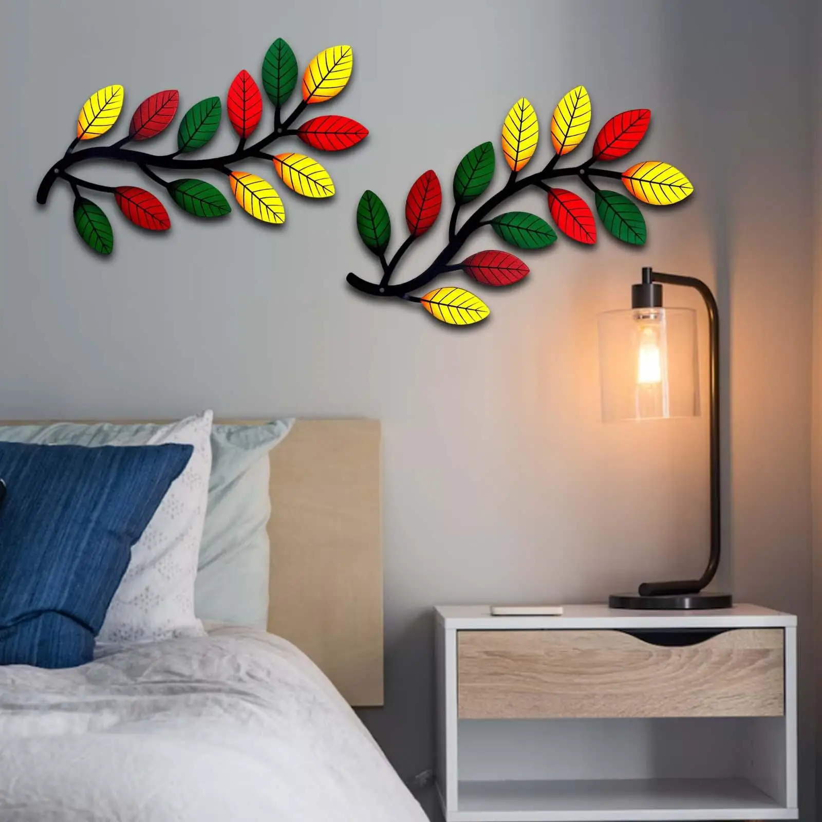 Colorful Metal Tree Branch--Art Decor--Sculpture for Indoor or Outdoor Fence