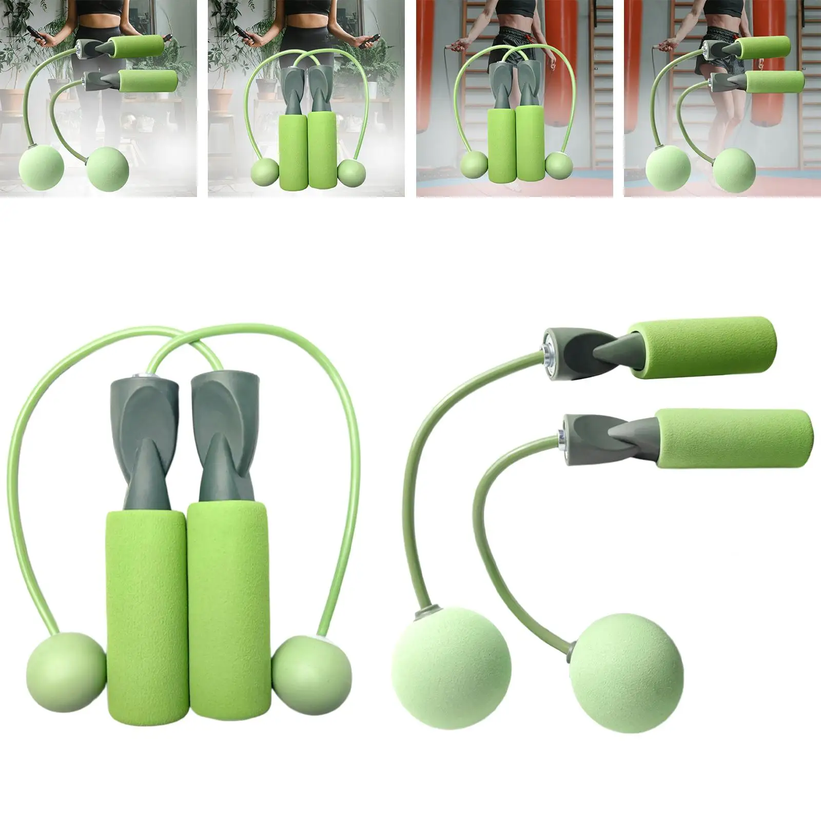 Cordless Jump Rope Weighted, Weight Bearing Cordless Skipping Rope with Memory