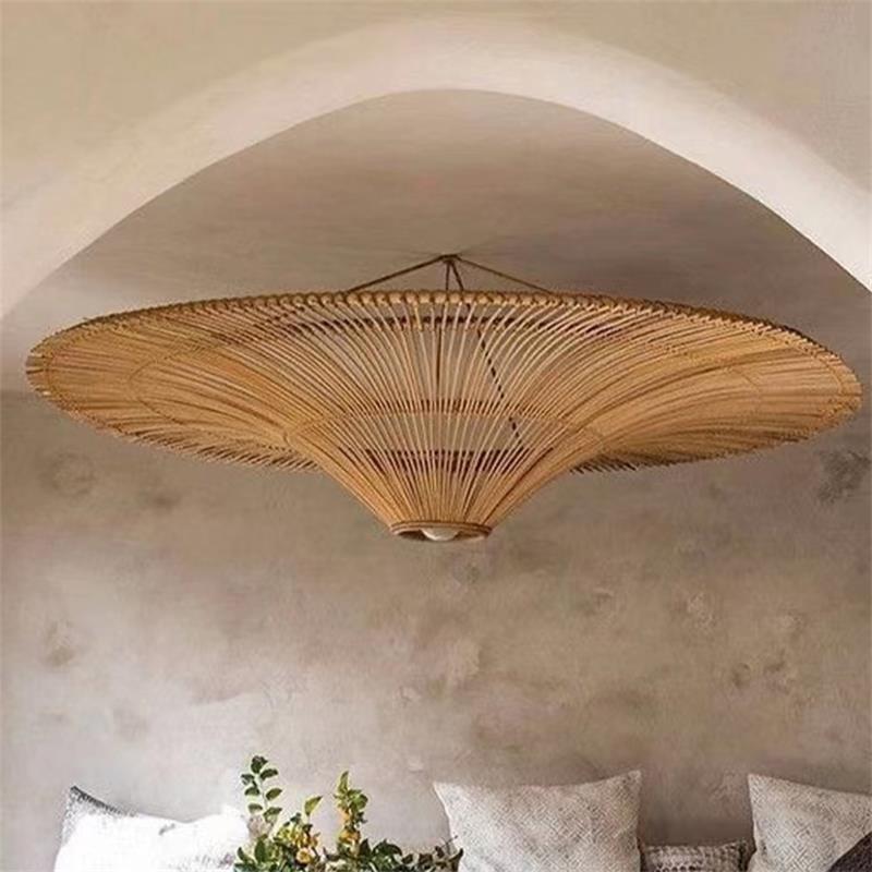 Description Picture 5 of itemNew Rattan Pendant Light Vintage Designer Luminaire Restaurant Dining Room Bar Light Fixtures Retro Home Decor Modern Chandelier