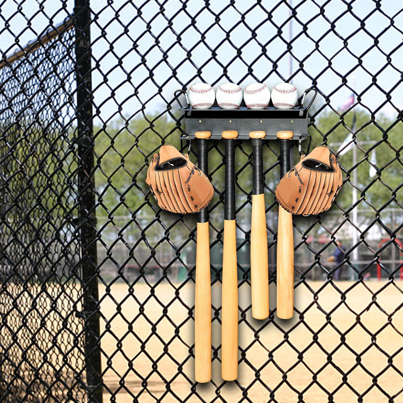 Baseball Shelf Ball Rack, Wall Mount, Hold 4 Bats 4 Balls, Hanging Display