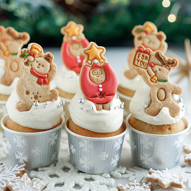 3pcs/set Christmas Santa Cookie Cutters and Stamps 3D Santa Claus Fondant  Biscuit Press Molds Cake Decor Tools Baking Supplies - AliExpress