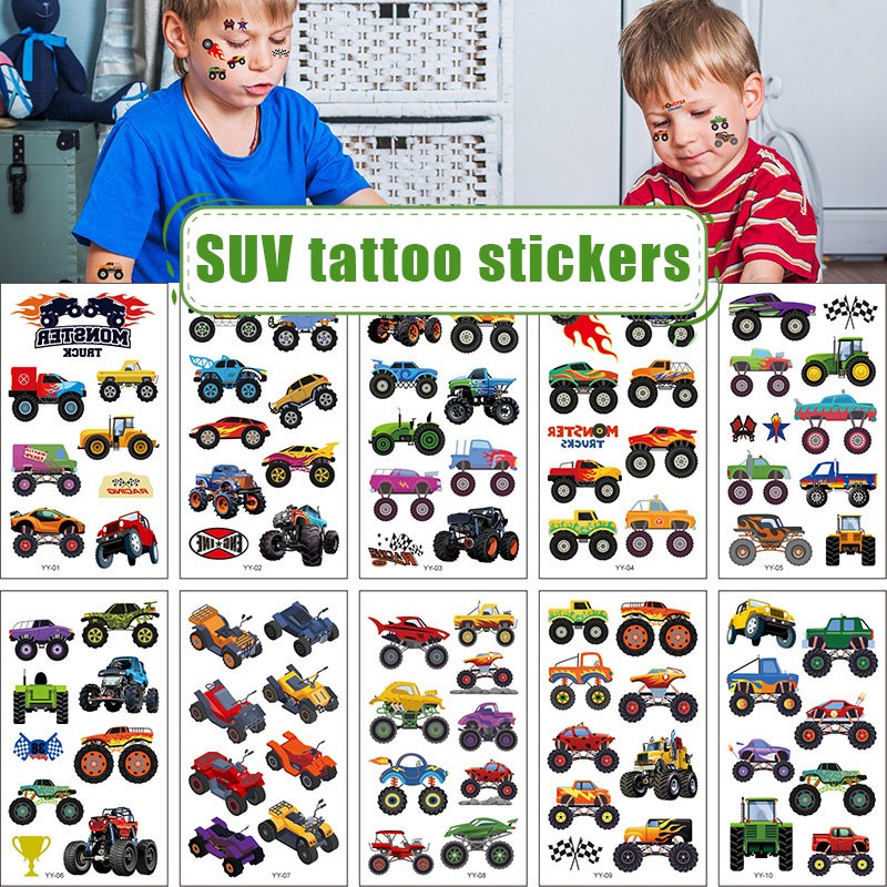 Best of 10 Pack Fake Tattoo Stickers Cartoon Temporary Tattoos Kids Arm Tattoos Kids Buggy ATV Party Tattoo Stickers Reviews & Tips