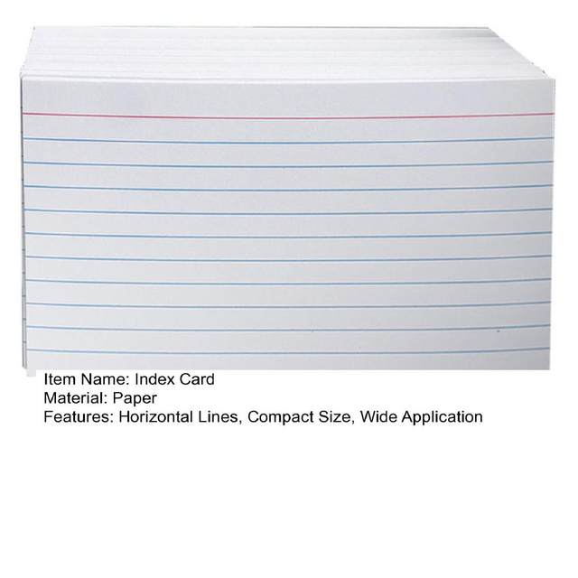 200 Sheets Small Thick Ruled Index Cards Hanging Hole Horizontal Inner Page  Message Papers Memo Pad School Office Supplies