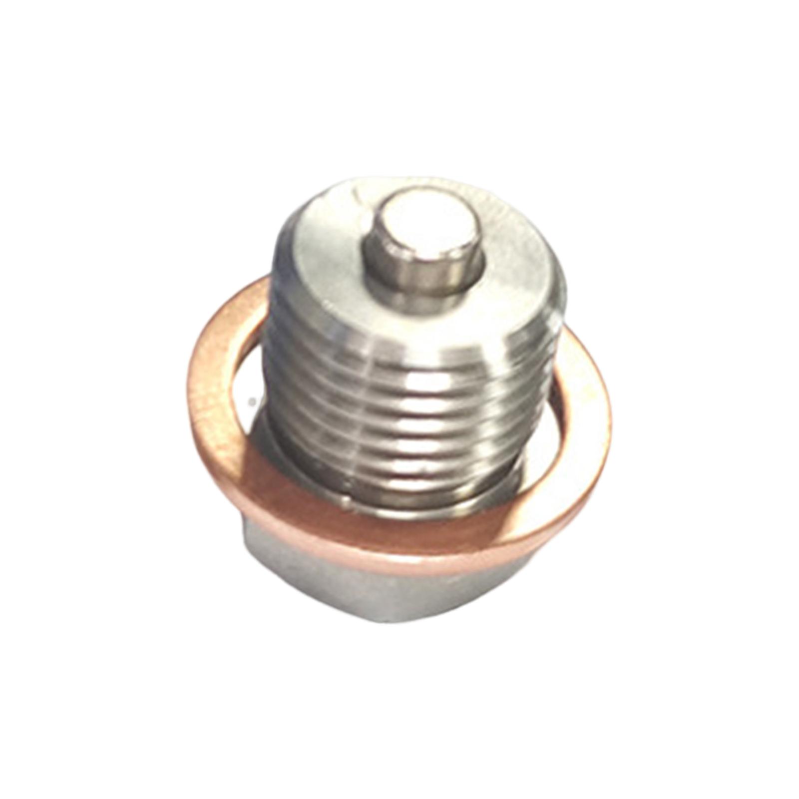 Oil Drain Plug Screw M12x1.75 Easy to Install Replace with Cooper Washer Accessory Neodymium Magnet Bolt for Motorcycle Car