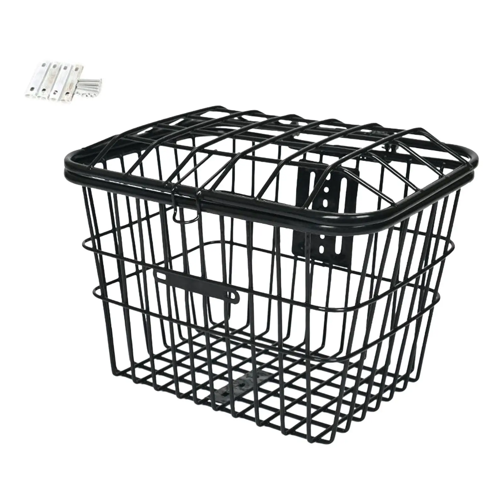 Bike Metal Mesh Front or Rear Basket with Lid for Riding Luggage Outdoor