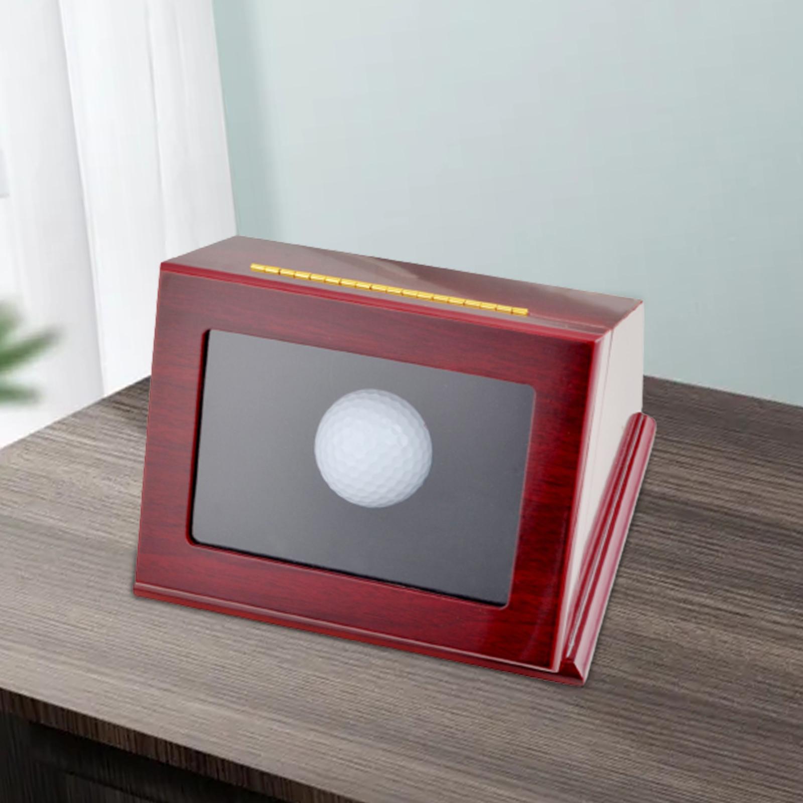 Golf Ball Display Case Decorative Box Dustproof Wood for Men and Women Collection Golf Ball Holder Golf Ball Storage Box