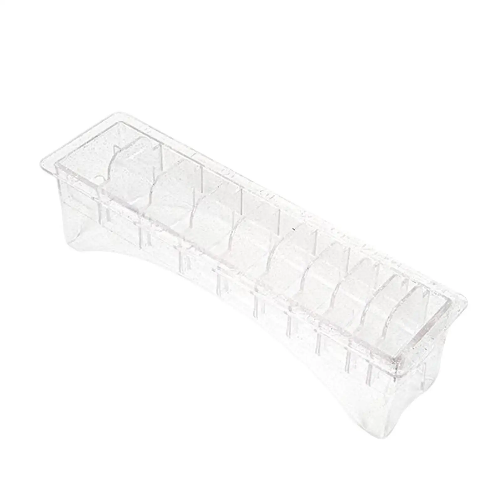 Universal Guide Comb Storage Box 10 Grid Accessories Transparent Container Holder Limit Comb Organizer for Shop Barbershop Home