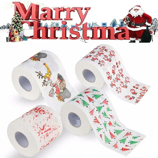 Topi Christmas Toilet Paper Santa Deep in Love Designer 1 Roll of TP