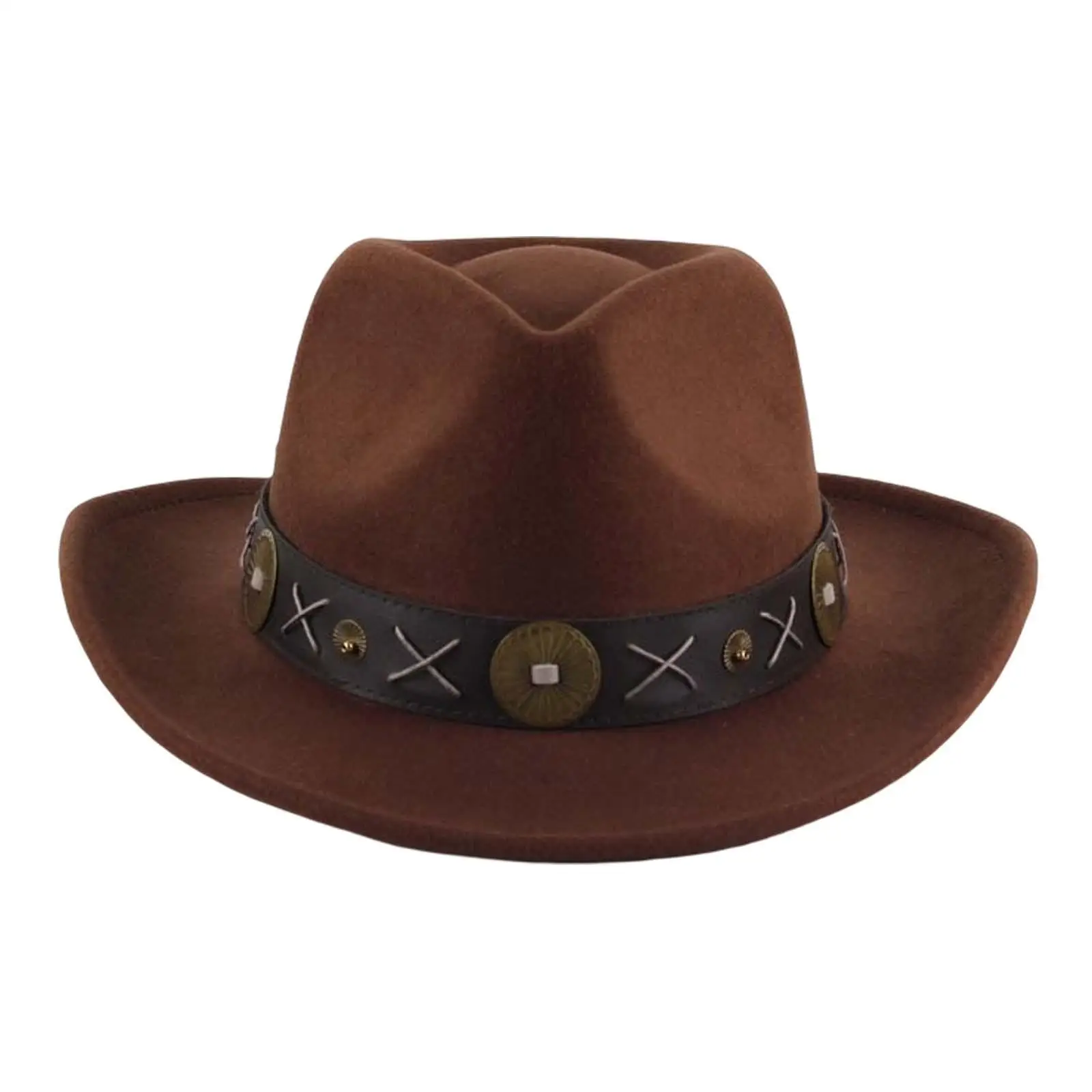 Western Cowboy Hat Novelty Comfortable Wide Brim Breathable Decor Cowgirl Hat for Men Fall Costume Accessories Winter Travel