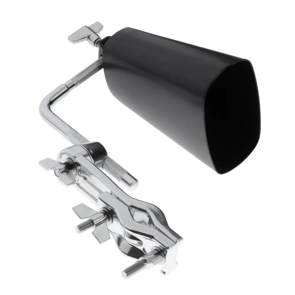 6 Inch Cow Bell Noise Maker Percussion Instrument  for Drum Set with Stand Mount Clamp Bracket