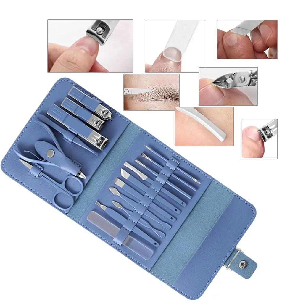 16Pcs Manicure Set Nails Kit Sharp Tweezers Grooming Kit for Women