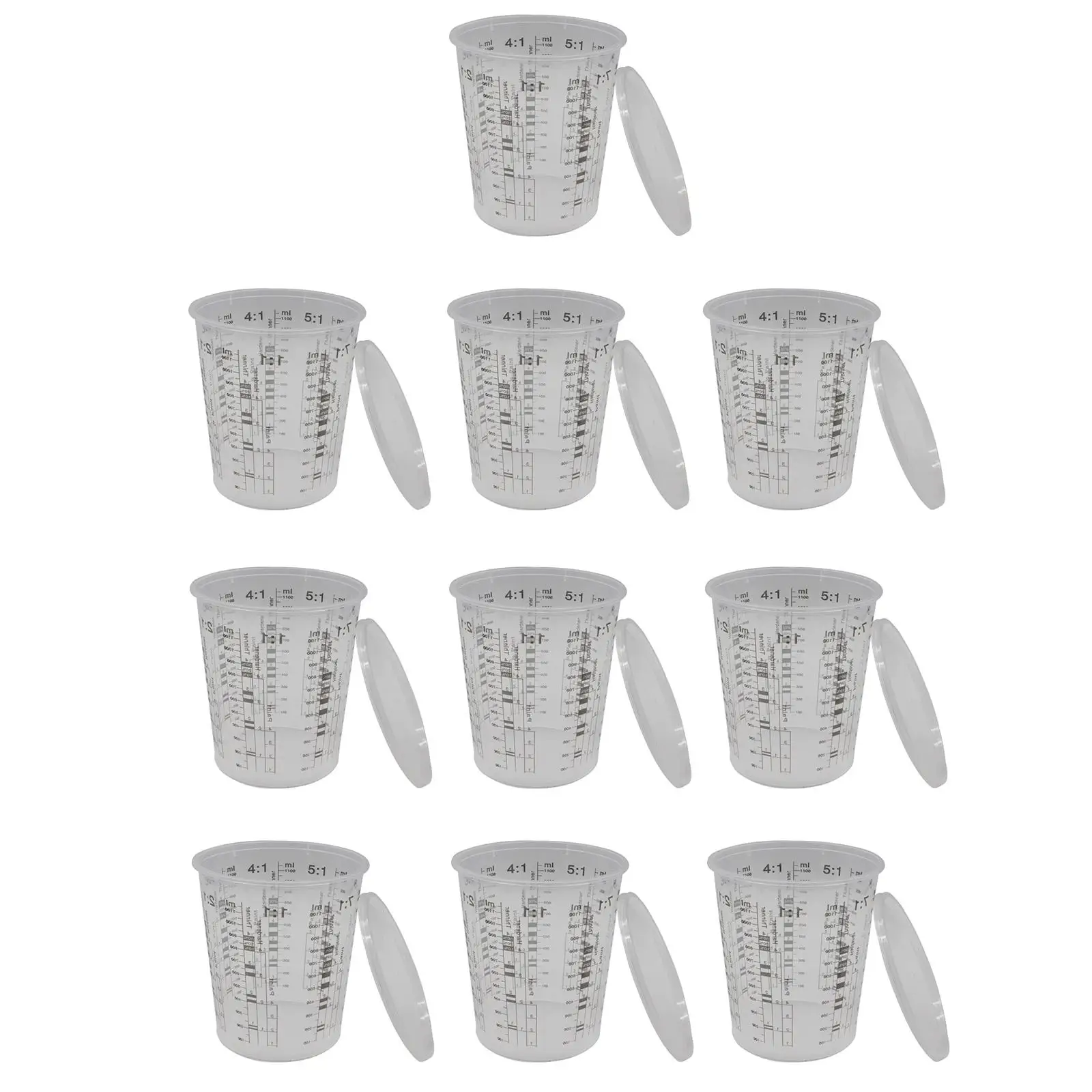 Multipurpose Mixing Cups Dilution Cups Paint Measuring Cups Transparent Scale Cups for Stain Cooking Kitchen Paint Paint Mixing
