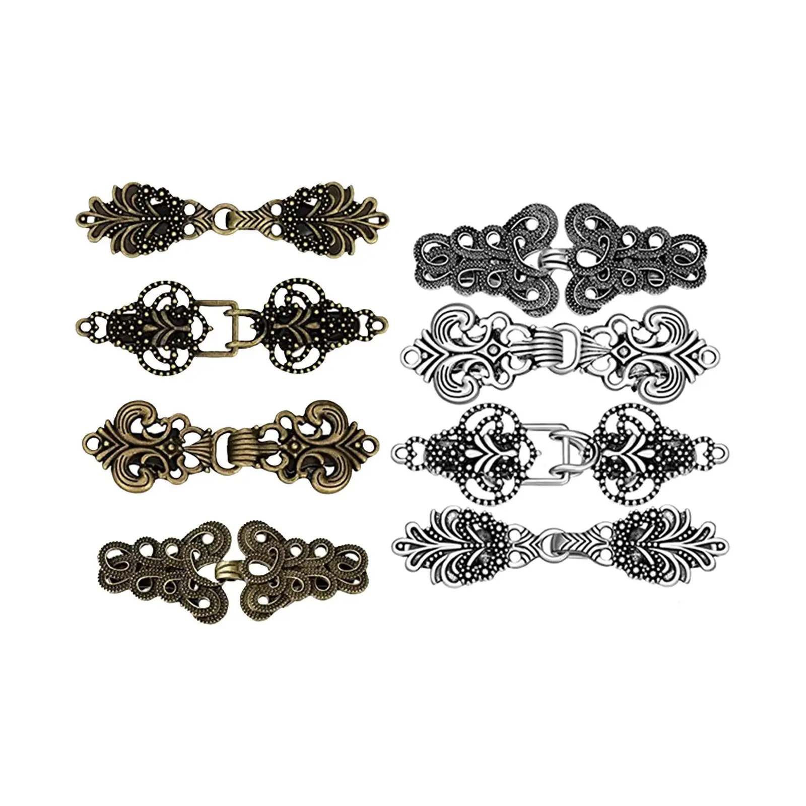 4x Sweater Shawl Duck Mouth Clips Easy to Use Alloy Hollowed Retro Medieval Clip Fasteners for Shirt Jackets Costume Girls Scarf