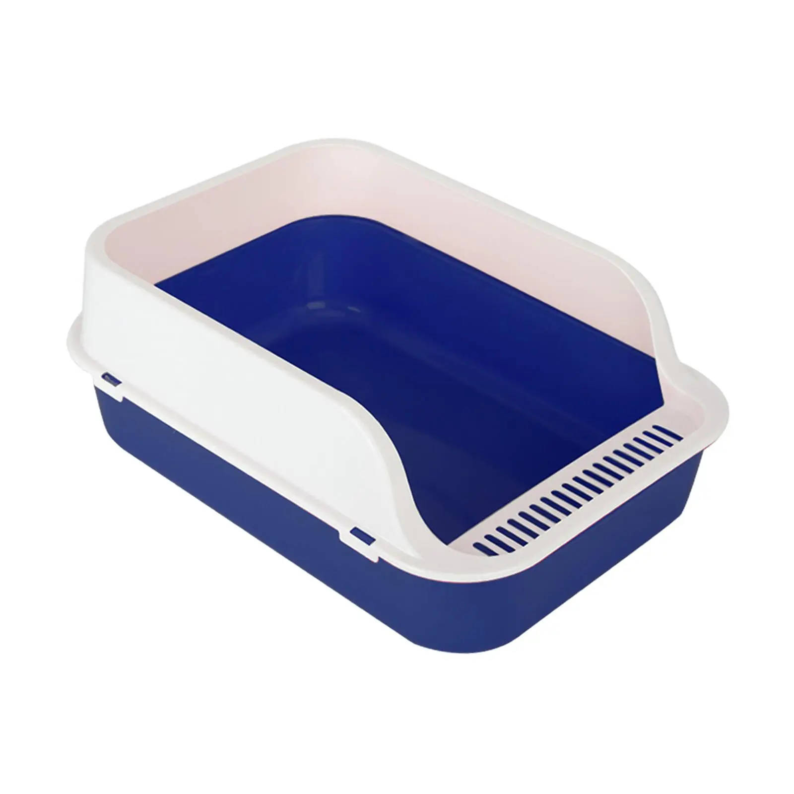 Kitty Litter Pan, Cat Litter Box Anti Splashing Cats Potty Toilet with High Side Semi Closed Pet Litter Tray Cats Litter Pan