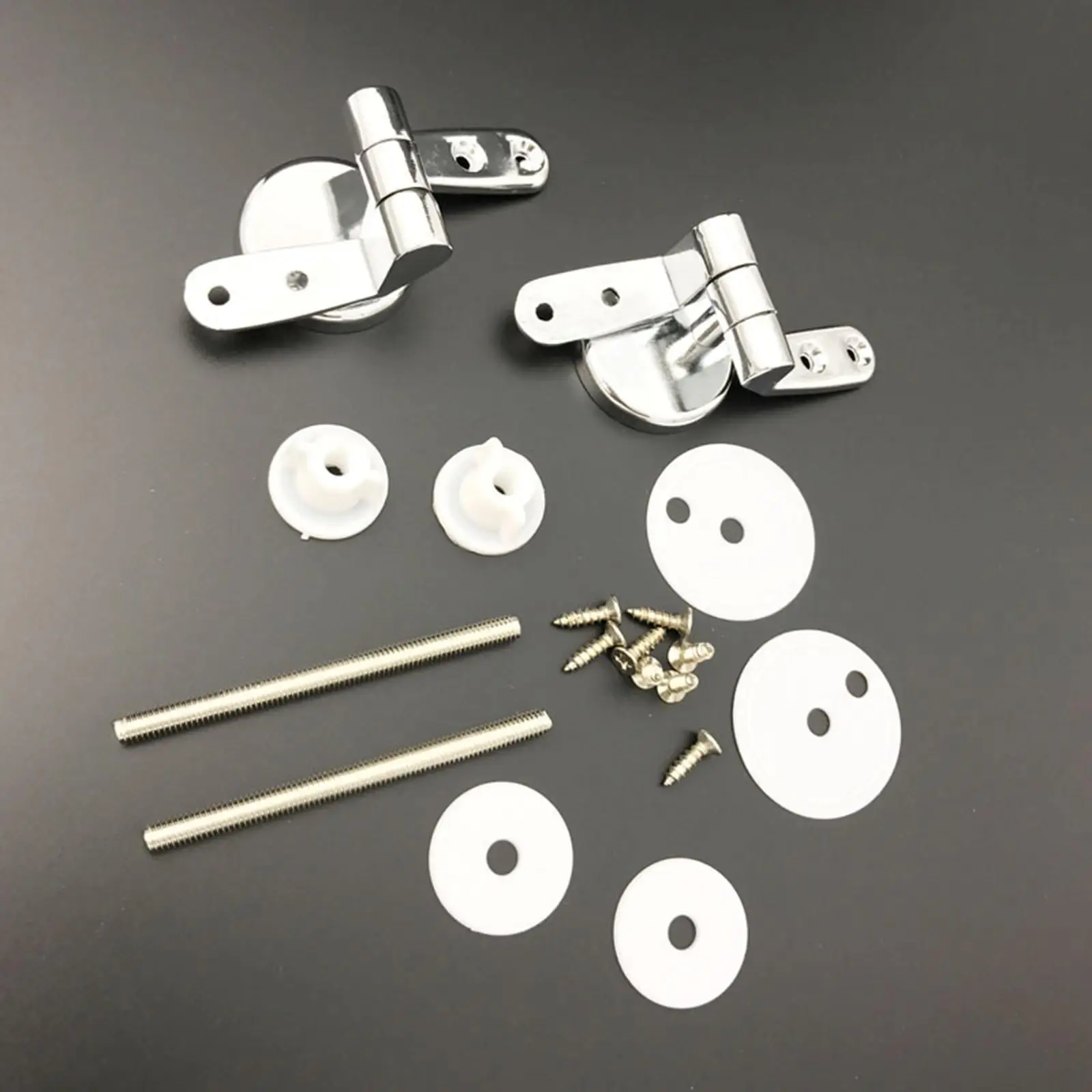 Universal Toilet Seats Hinges for Toilet Lid with Screws and Accessories Zinc Alloy Finished Simple to Install Toilet Repairing