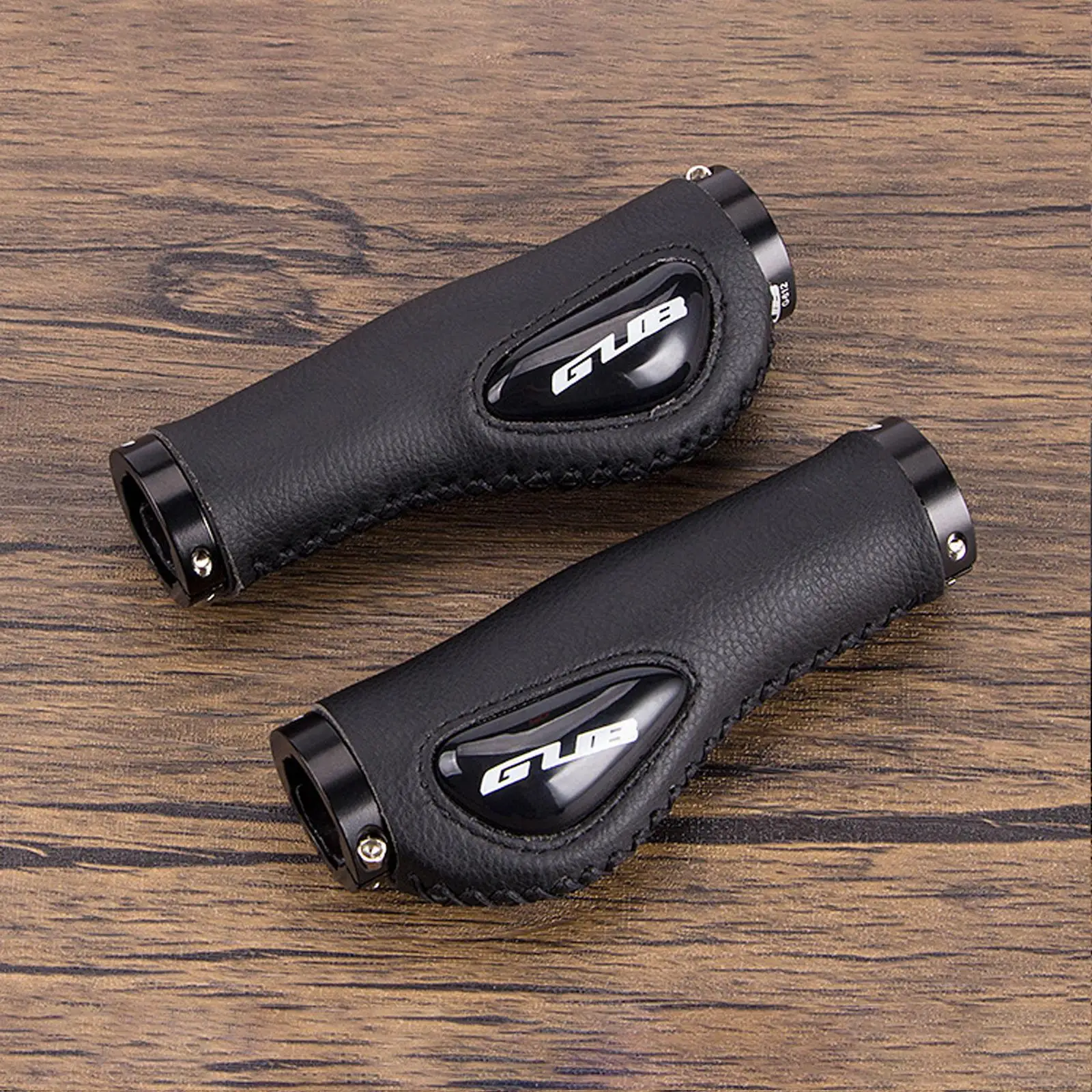 Leather Bike Handle Grips Silicone Sleeve Bilateral Lock Comfortable for MTB