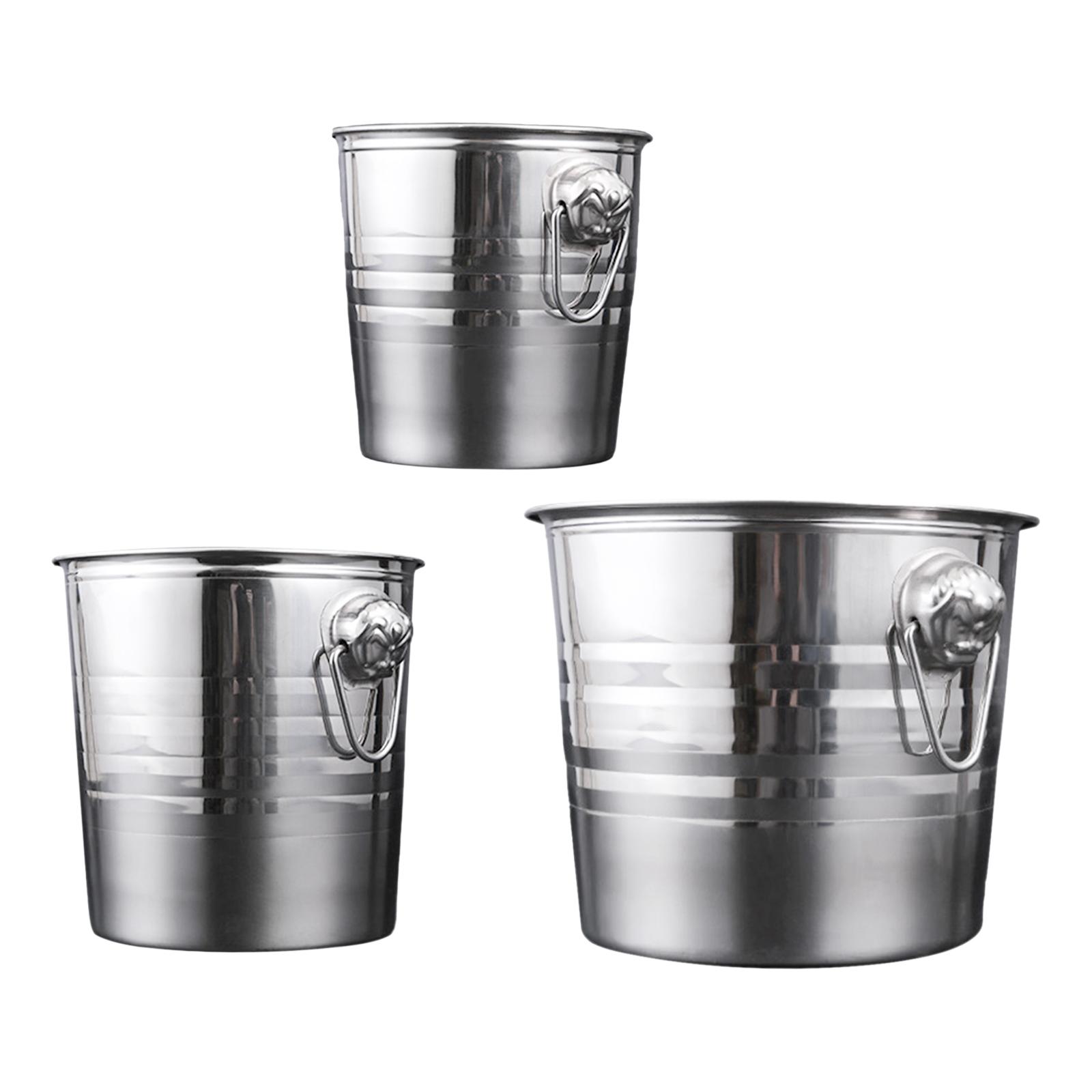 Ice Bucket with Handle Double Wall Insulated 3/5/7L Portable Drink Buckets for Home Bar Chilling Beer Cocktail Parties Champagne