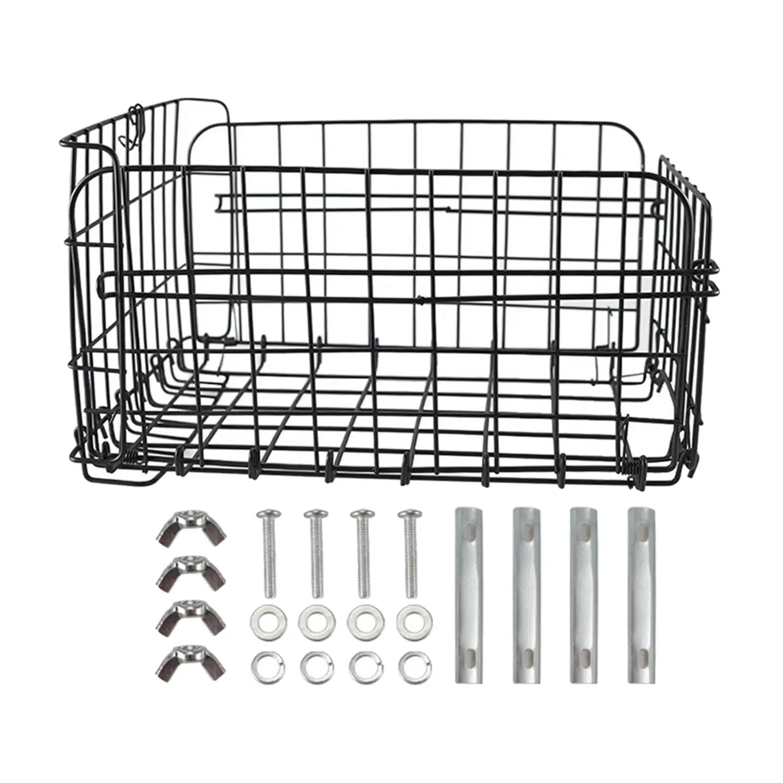 Thicken Bike Front Basket Foldable Hanging Cycling Baskets for Both Front or Rear with Mesh Bottom Easily Install Universal