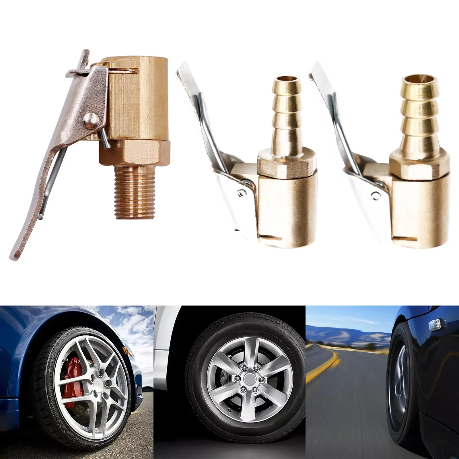 Car Tire Air Chuck with Clip Tire Inflator Pumps Valve Connector Clip Type Air Pump Nozzle Adapter Accessories Tool Tyre Valve