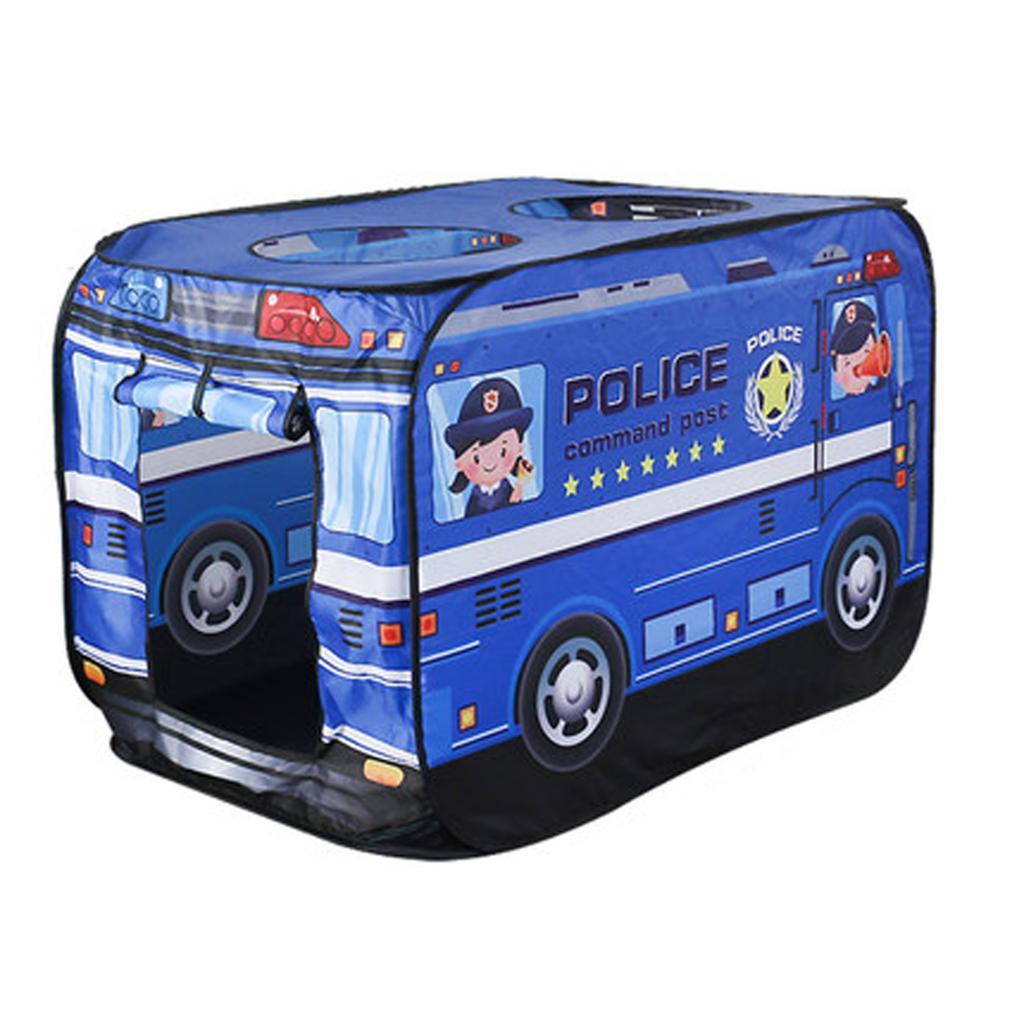 Kids Children Tent Popup Play Tent Toy Outdoor Foldable Playhouse Fire Truck Police Car Game House Bus Tent Indoor Outdoor Game