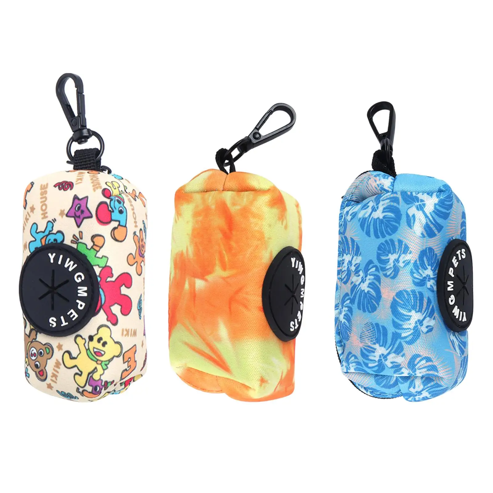 Portable Dog Poop Bag Holder Zipper with Buckle Clips Pet Waste Bag Dispenser for Outdoor