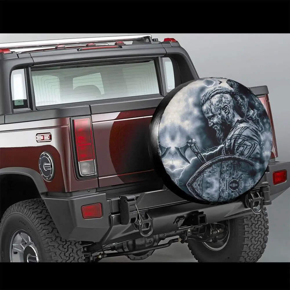 Custom Ragnar Lothbrok Vikings Spare Tire Cover for Jeep Honda Viking King Car Wheel Protectors 14" 15" 16" 17" Inch windshield sun visor