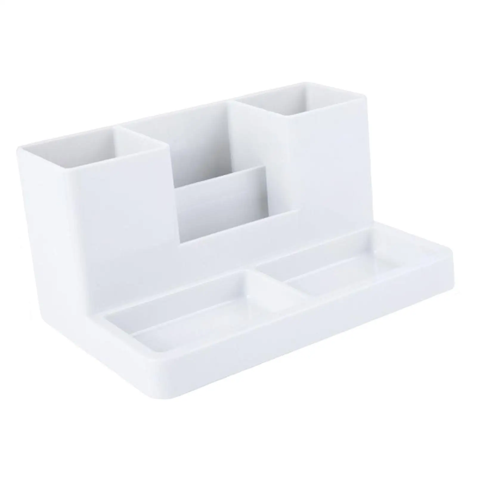 Makeup Storage Box Business Card/Pen/Pencil Holder Storage Box Case Sticky Note Tray Desktop Organizer with Pencil Holders