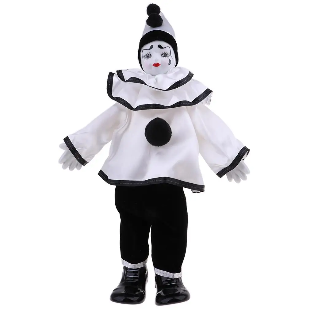 15inch  Clown Doll - can Sitting & Standing, Hand Painted Harlequin Doll  Display Decoration,Birthday or Christmas Gift